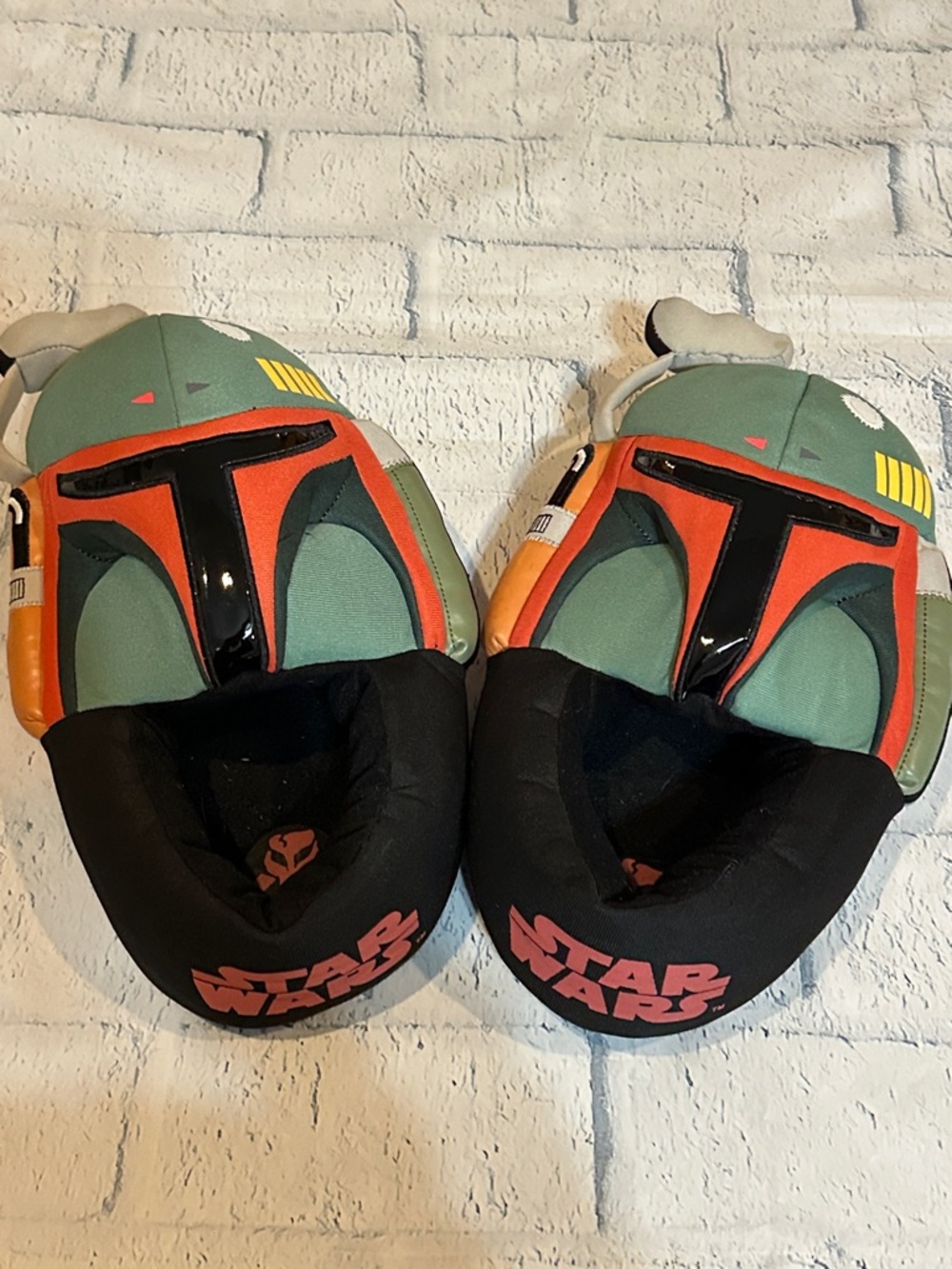 Star Wars Boba Fett Green Orange Black Plush Slippers